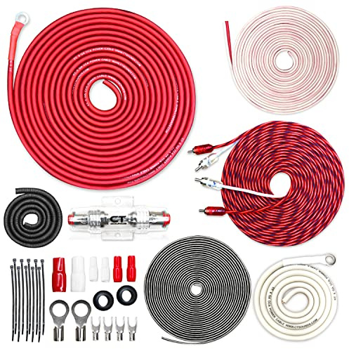 CT Sounds Kit di installazione del cablaggio completo dell'amplificatore CCA da 8 calibri, AMPKIT-8GA-PRO
