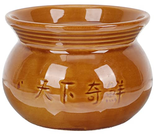 LIFKOME Ciotola per Zuppa in Ceramica da Pentola per Uso Domestico Fondo Liscio per Calore Uniforme Ciotola per Stufato Resistente alle Alte Temperature Facile da Pulire e Durevole
