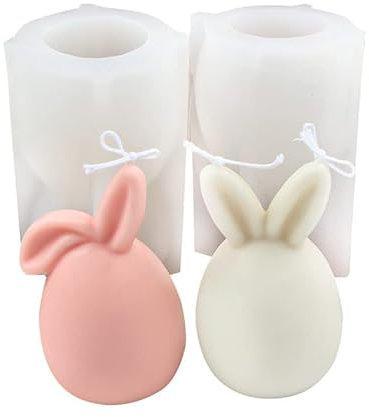 TIMIYUYU Ostern Silikonform Hasen Formen Silikon Tier Kuchenform 3D Backform Ostern Silikonform Schokoladenform Handwerk DIY Formen DIY Kuchen Dekoration Kerzenform 3D Hase Kerzen