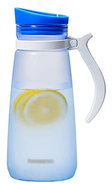 LUCBEI Carafe d'eau Pichet en Verre de Borosilicate de corbon en Silicone de Corps de Corps Filtre filtrable Bouteille d'eau Froide Grande capacité Théière Juice Jus Carafes