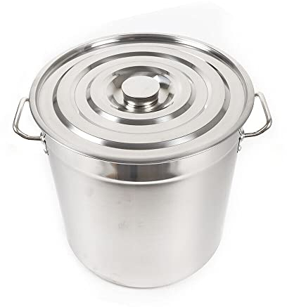 Kochtopf für Suppen Edelstahl Suppentopf Kochtöpfe Universaltopf Gemüsetopf Suppentöpfe Edelstahl Kochtopf mit Versenkbarer Deckel 50L/70L (50L)