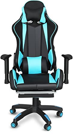 Sillas para juegos Silla ergonómica de oficina de carreras, sillon escritorio, sillas ordenador, sillas gaming baratas con soporte lumbar, reposapiés, apoyabrazos, reposacabezas para adultos y
