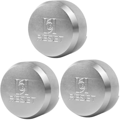 RESET-903 3 Pack Keyed Alike Puck Locks, 2-7/8 Hidden Shackle Padlocks with Keys, Heavy Duty Aluminum Alloy Body & Stainless Steel Shackle, Trailer Door Lock for Vans, Containers, Gates