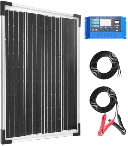 Nicesolar Panel solar mono de 20 W, 12 V, módulo solar monocristalino, juego de sistema para carga de energía independiente de la red de 12/24 V para camping
