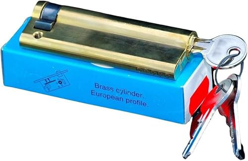 pokm toolsmarket - Halbzylinder 9/55 mm, mit 15 Schlüssel, Zylinderschloss Türschloss aus Messing, Profilzylinder EU- Produktion, von 3 bis 50 Schlüssel zur Auswahl, Schloss für Haustür