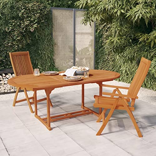 Gecheer Gartentisch Tisch Garten Esstisch Terrassentisch Balkontisch Outdoor Tisch Gartenmöbel Holztisch Ausziehbar (150-200) x 100 x 75 cm (B x T x H) Mit Erweiterungsfunktion Massives
