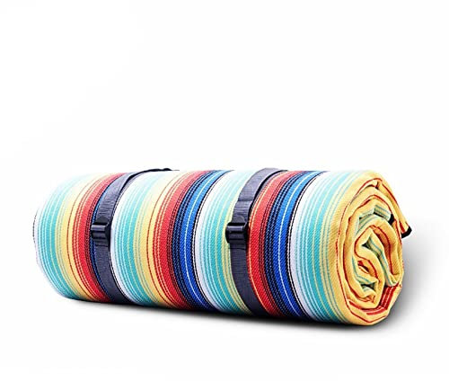 GeRRiT Stranddecke, Picknickdecke, wasserdicht, 300 x 300 cm, Strandmatte, sandfrei, extra groß, sanddicht, für Erwachsene, leichte Decken für Camping, Reisen, Wandern D