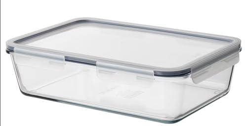 Glass Lasagne Dish with Airtight Snap Lock Lid - Large Rectangular Oven-Safe Baking Dish - BPA-Free, Microwavable, Freezer and Dishwasher-safe Ovenware 3.1L (Cook n Freeze)