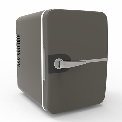 Mini Frigo De Chambre Rose 6 Litres Mini Réfrigérateur De Voiture , Petit Frigo Cosmetique Avec Compartiments, Refroidisseur Et Réchauffeur, Pour La Chambre, Le Bureau(Color:/Gray,Size:With handle)
