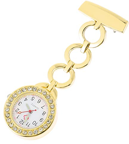 SOIMISS 2stücke Watch Im Modischen Design Praktische Ansteckuhr Für Studenten Und Pflegekräfte Langlebige Materialien Präzise Zeitmessung Goldene Farbe Mit Funkelnden Details