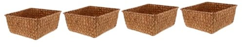 Cabilock 4pcs Natural Seagrass Woven Storage Basket Kitchen Garlic Organizer Decorative Basket