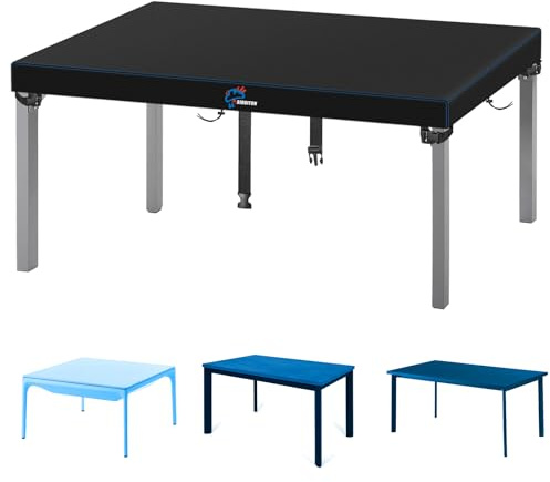 SIRUITON Copertura per Tavolo da Giardino Nero 160x90x15cm - Tessuto Oxford 520D - Set Coperture Protettive per Tavoli da Esterno/Interno