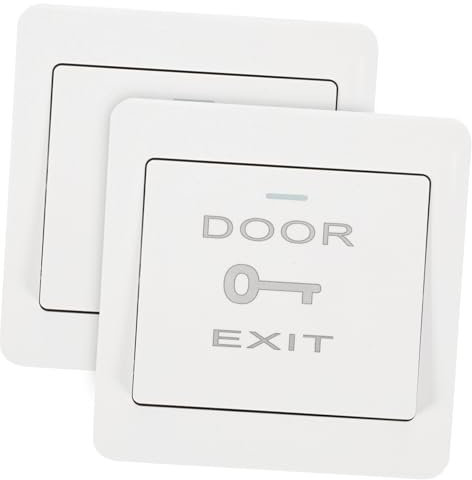 ULTECHNOVO 2pcs Ring Doorbell Wall Plate Cover with Push to Exit Button, Self-reset Access Control Switch Panel for Commercial Door Systems, Compatible Exit Wall Plate for Doorbell Mounting