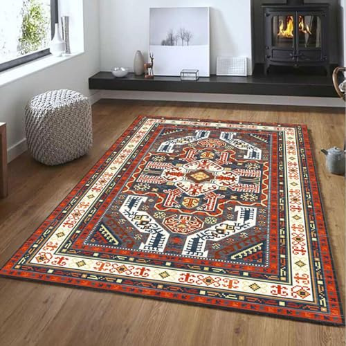 estera de la silla para pisos de alfombra， Alfombra de cocina for comedor, alfombra de dormitorio, alfombra de tacto suave, alfombras lavables de diseño Vintage de retales coloridos for decoración del