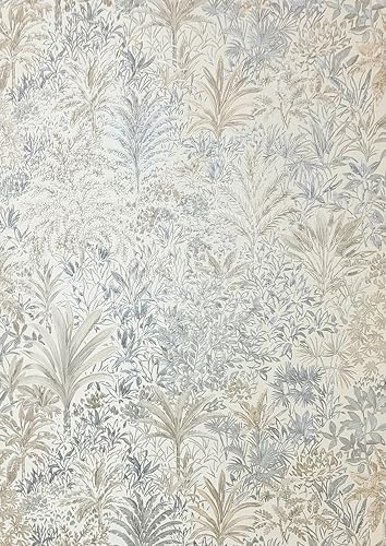 Vymura M95678 Capri Palm Landscape Italian Heavyweight Vinyl Wallpaper, Natural/Grey
