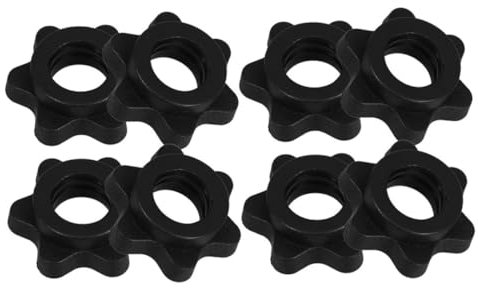 DECOMELODY 8pcs Spinlock Dumbbell Collars Barbell Nut Clamps for Dumbbell Bar and Barbell Bar, Black Plastic Material, Stable and Reliable Fitness Accessories for Gym and Home Use