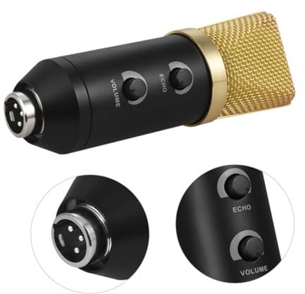 Kisangel Goldenes Kondensatormikrofon für Tonaufnahmen und Rundfunk | 3, 5-mm Ausgang, 70 Dba Rauschabstand, 30 Hz bis 120 Khz, 5–48 V Betrieb