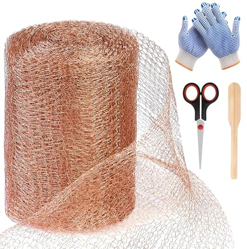 kingsea 9m x 127mm Kupfernetz, 100% Reines Kupfernetz Schneidbares Kupfergeflecht für Schädlingsbekämpfung, Schnecken Maus Vögel Nager