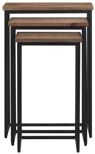 Eleganz Satztische 3 STK. Massivholz Teak - Langlebige Gartentische aus massivem Teakholz und Metall, ideal für Terrasse und Garten