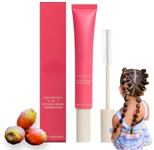 Cactus Fruit 3-in-1 Hair Styling Cream,Curl Cream Styling Lotion & Taming Wand,Defining Cream for Frizz Control,Lightweight Hair Cream Controls Loose Hair,Nourishing Hair Styling Products for Women