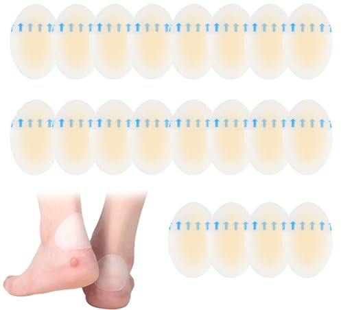 20 Piezas Apósitos Para Ampollas, Vendas hidrocoloides para pies, Apósitos Hidrocoloides Contra Rozaduras, Invisible Hydrocolloid Gel Blister Bandages for Heel, Toe & Foot