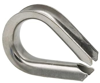 Abrazaderas De Cuerda De Cable Guardacabos de cable acero 2 mm, 3, 4, 5, 6, 8 y 10, guardacabos inoxidable 304, aparejo(5mm 10pcs)