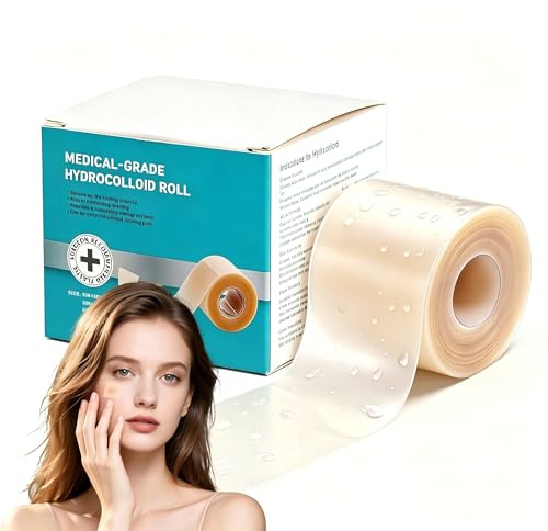 Hydrocolloid Roll Hydrokolloid Pflaster Rolle Wasserfestes Pimple Patches Rolles Blasenpflaster Selbstklebender Pickel Patch Rolle Atmungsaktiv Unsichtbare Hoch Absorbierende Zuschneidbare -5cm*3.65m