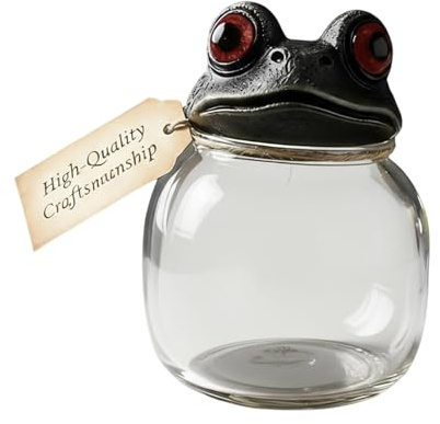 Apothecary Jars Glass - Organizer Holder Dispenser, Frog Design Gothic Aesthetic Kitchen Canister, Vintage Coffee Candy Cookie Vanity Bottle, Decorative Storage, For Counter Sugar Flour