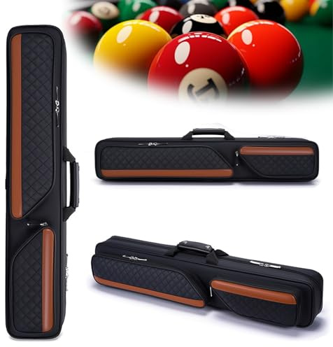 3x4 Billard Queue Tasche Billiard Cue Bag with Handle and Removable Shoulder Strap billard zubehör for up to Bottom and Shafts Queue Tasche 900D Wasserdichte Pool Cue Case Abrieb-und Kratzfest