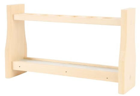 Smandy Holzständer für Reagenzgläser, 6-Loch-Ständer aus Kiefernholz für Reagenzgläser, Küvetten und Probenröhrchen, Hitzebeständig und Robust, für Laborexperimente und (18 mm)