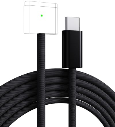Cable de carga USB C a magnético, 3 cables, 140 W para MacBook Air/Pro | Para MacBook Air M2 2022/M2 2023/M3 2024/M4 2025 (15''/13''), MacBook Pro M1/M2/M3 (16/14 2024/2023/2021) tipo C 2M