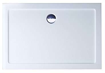 Durovin Bathrooms 1000 x 800 x 40mm Shower Tray, Light Sturdy, Acrylic, Glossy White Finish, Rectangular Shape