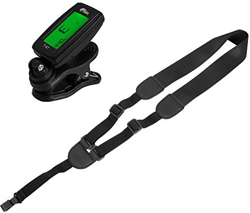 TIGER STP80-BK Ukulelengurt und T-47 Chromatisches Stimmgerät zum Anklippen