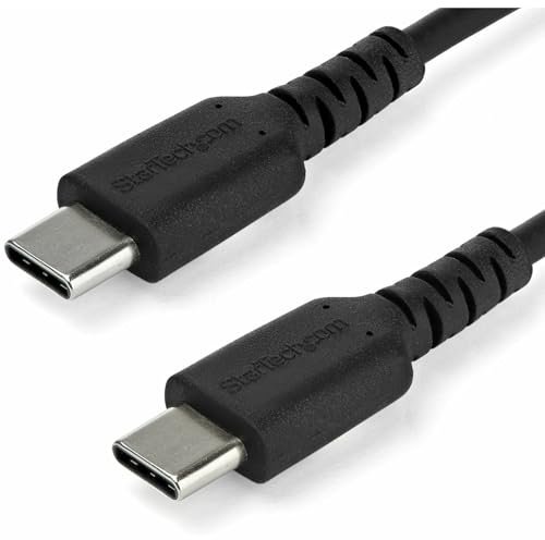 StarTech Cavo USB-C a USB-C 1m, Ricarica e Sincronizzazione, PD 60W, Nero | Costruzione Robusta e Durevole, Connettori Rinforzati, Ideale per Uso Quotidiano