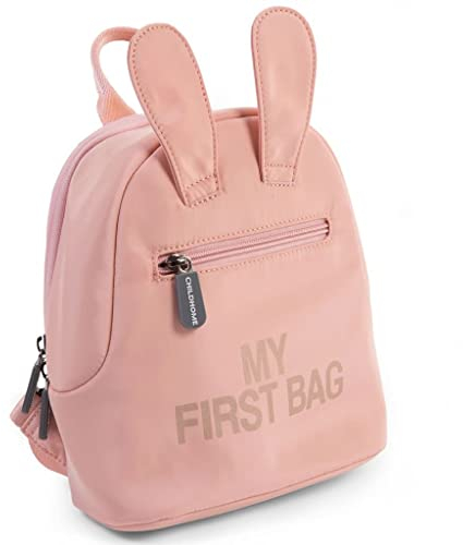 CHILDHOME, Zaino per bambini, scuola, asilo nido, due scomparti, borsa per il pranzo/bottiglia di capacità adeguata, fibbia di sicurezza rimovibile, idrorepellente, My first bag, rosa