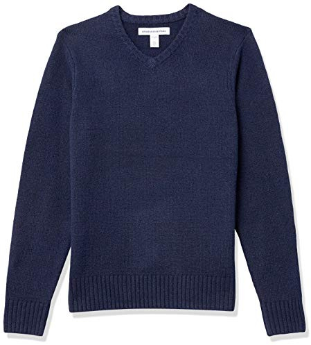Amazon Essentials Pull Col en v Doux à Manches Longues, Doux Au Toucher Homme, Bleu Marine, M