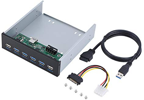 USB2.0 + 3.0 Metallfront, 5,25 Zoll 19Pin Frontpanel-Adapter mit 4 USB 3.0- und 2 USB2.0-Port-Hubs Audio-Frontplatte für Desktop-Computer