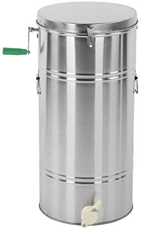 Extracteur de miel, manuel en acier inoxydable 25 * 45CM 2 cadres extracteur de miel d'abeille centrifugeuse à miel pour apiculteur