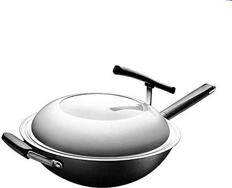 ZXFDMSWJ Wok Pan Wok Antiadherente Wok sin Recubrimiento Wok Wok Estufa de Gas doméstica salteada a la Antigua Sartén Especial Wok Wok, 3 tamaños Wok Pan Antiadherente de inducción (Size : 34cm)