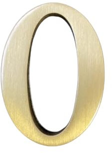 1.77 Inch Height Self Adhesive Solid Brass English Letters 4.5CM Wall Sticker Gold Mail Box Numbers House Address Numbers Shop Studio Name DIY Combination for Wall Home Decor Hardware (Number 0)