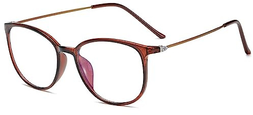 ZUVGEES Mode Runden TR90 Blaulichtfilter Lesebrille für Herren und Damen mit Federscharnier Lightweight Anti-blaue Computerbrille