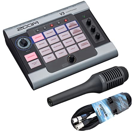Zoom V3 Vocal Effektgerät + SGV-6 Gesangsmikrofon + keepdrum XLR-Kabel