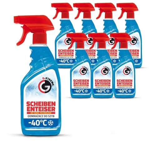 Gamix Scheibenenteiser Spray Auto Winter – Nano-Technologie, kratzfrei, Enteisung bis -40 °C für Windschutzscheibe & Autoscheiben, 8 × 500 ml