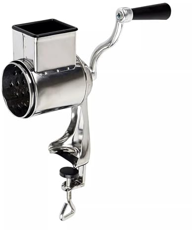 Affettatrice per verdure con manovella, trituratore per formaggio con 5 lame intercambiabili, grattugia per formaggio, grattugia per formaggio, grattugia per tamburo manuale, tagliaverdure per noci,