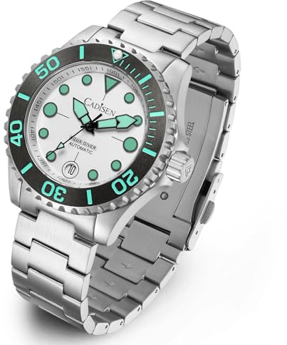 CADISEN Automatik Uhr Herren Edelstahl Saphirglas Wasserdicht Armbanduhr Uhren Männer 40MM