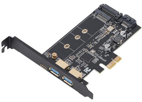 Tarjeta de Expansión PCI Express USB 3.0, Tarjeta PCIe a USB 3.0 de Múltiples Puertos, Adaptador PCI Express Tipo C M.2 SSD de 5 Gbps para PC de Escritorio XP 7 8 10 11,