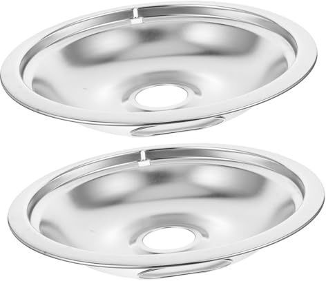 Lèchefrites de Cuisinière 2 Pièces en Fer Argentées | Accessoires de Remplacement, Usage Cuisine, Finition Soignée et Aspect Créatif