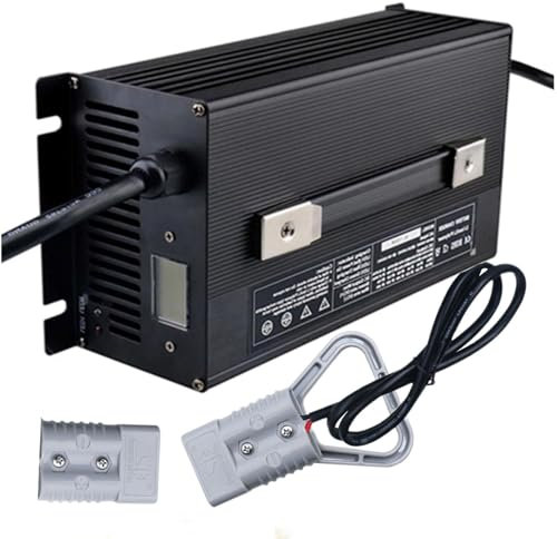 WLEJSL Chargeur Batterie Intelligent 24 V 40 A avec Prise Anderson 50 A/120 A/175 A/350 A, Haute Puissance 1500 W pour Transpalettes, Autolaveuses et Voiturettes de Golf,A1,50A
