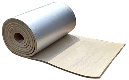 Pannello isolante autoadesivo in alluminio resistente alle alte temperature, in cotone, ignifugo, per pavimenti, pareti, loft, impermeabile, 10 mm di spessore, 1 x 5 m (5 m²)