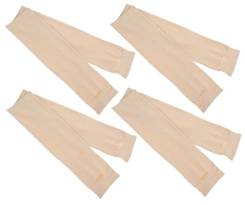 sporful Mangas de protección solar para brazos, 4 pares de fundas de enfriamiento UV beige para ciclismo, correr, pesca, baloncesto, ligeras y elegantes